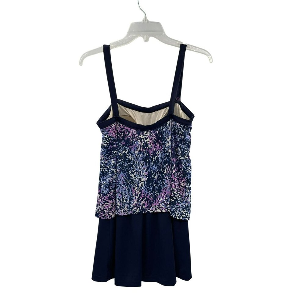 Le Cove Swim Dress Womens 16 Used 15623-2 Blue Purple - Picture 2 of 15
